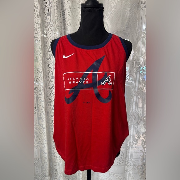 Atlanta Braves Nike Tank Top Racerback Red MLB Baseball Women's Large - Picture 2 of 6